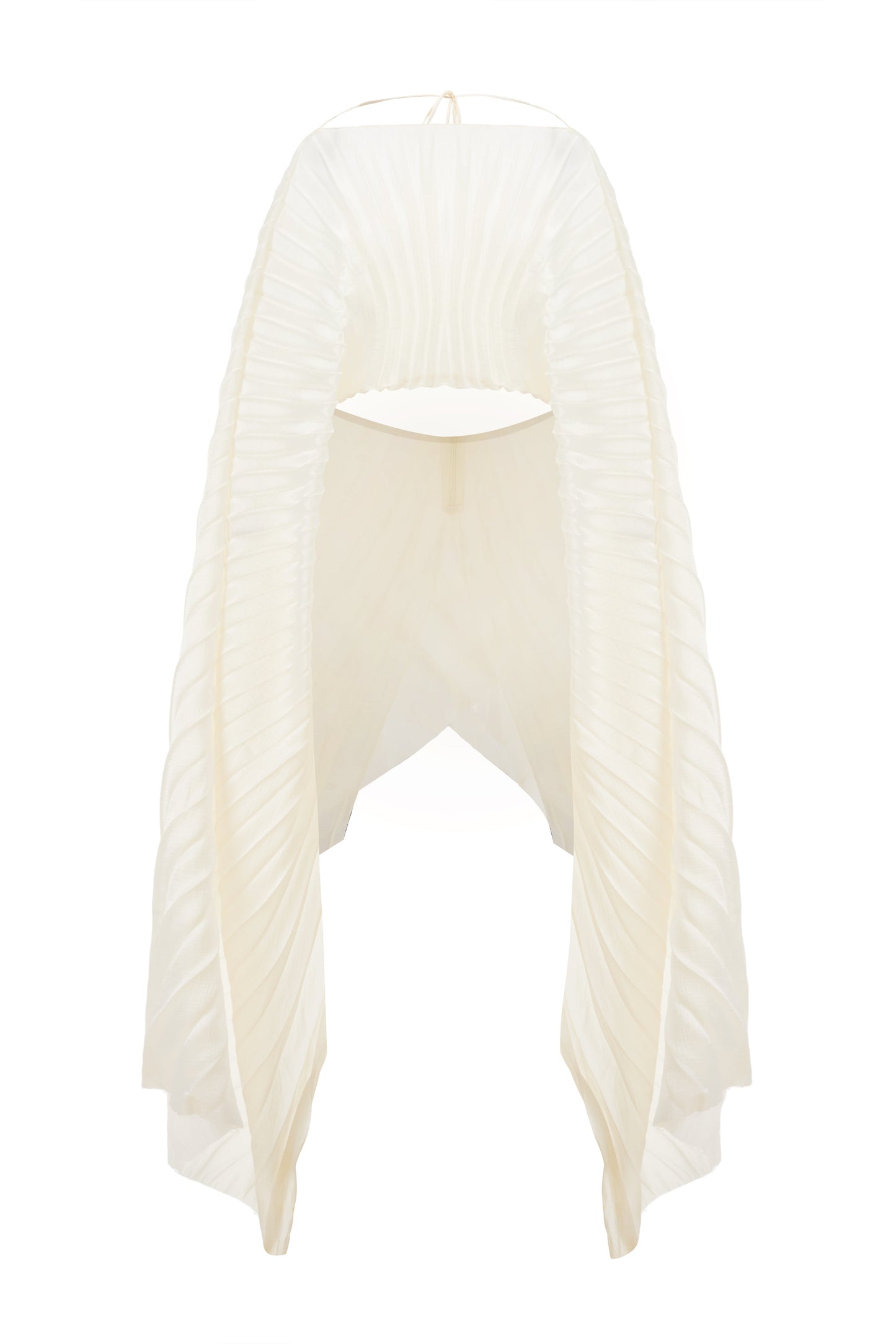 Phu Van Structured Pleated Shimmering Satin Top