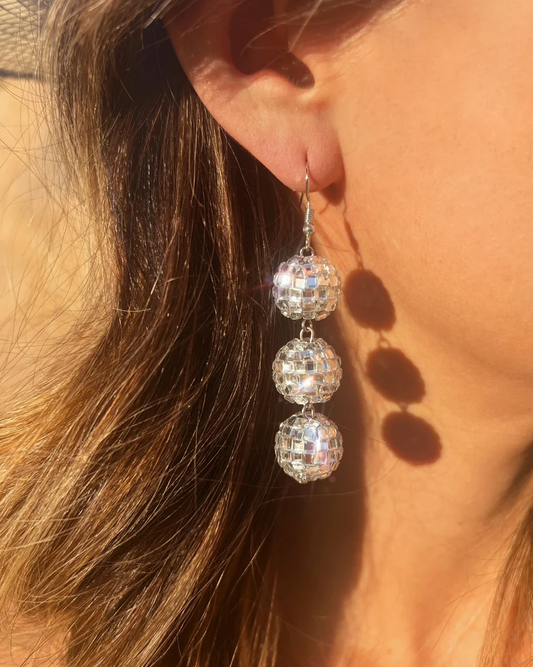 Disco Ball Dangle Earrings: Bachelorette Party Gift