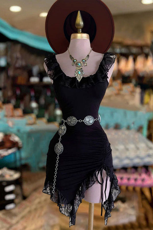 Elegant Ruffled Smocked Dress1