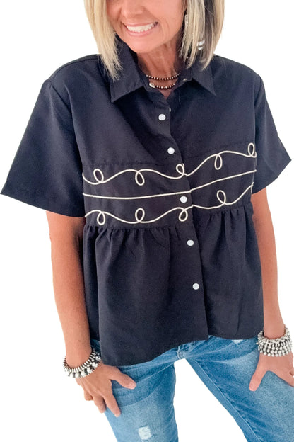 Classic Western ruffled Top