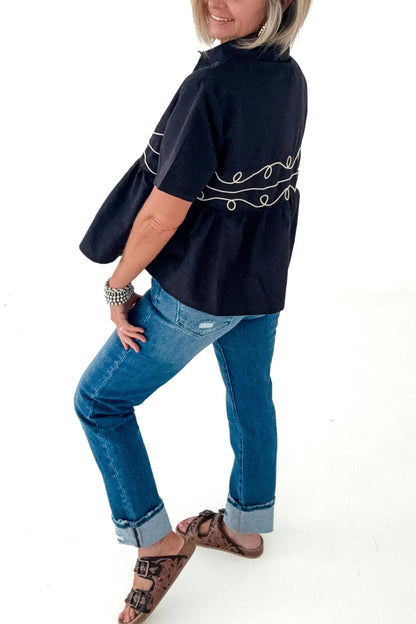 Classic Western ruffled Top