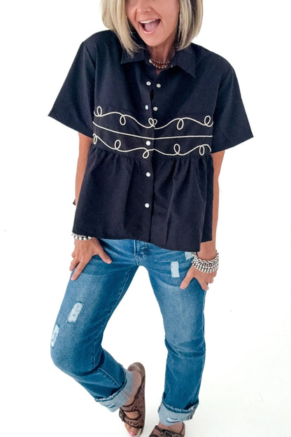 Classic Western ruffled Top