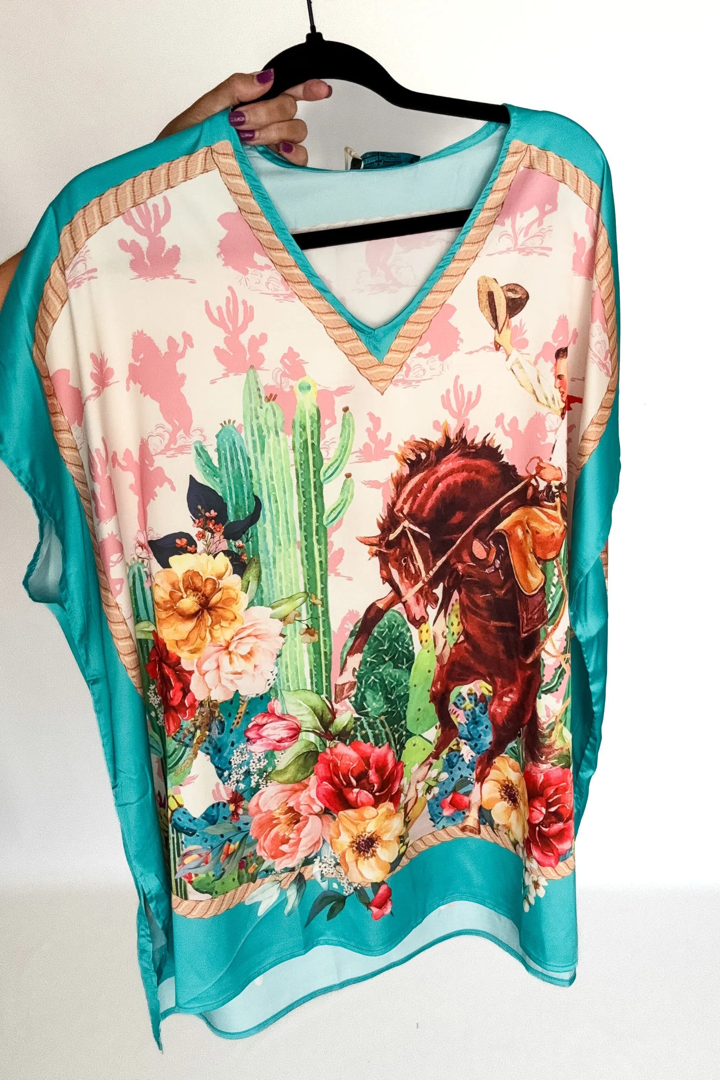 Oversized Western Ponchos Top