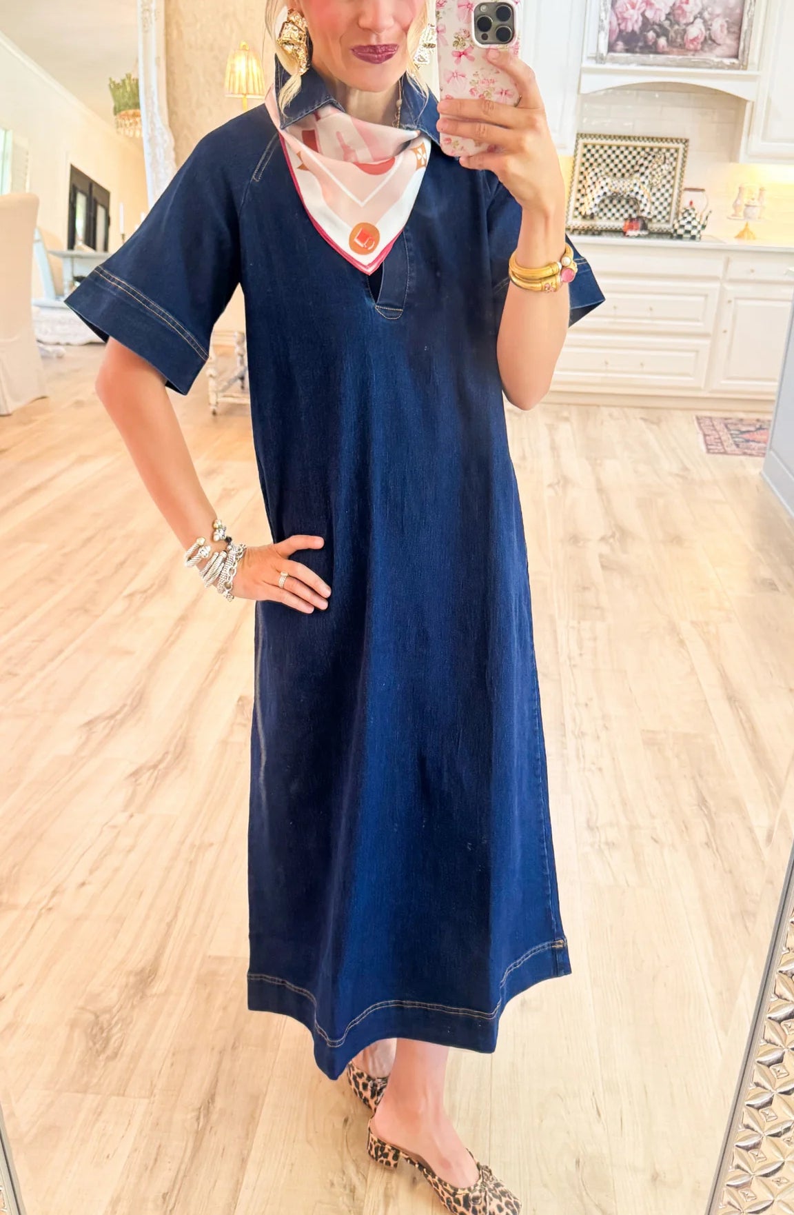 Dark Denim Midi Dress