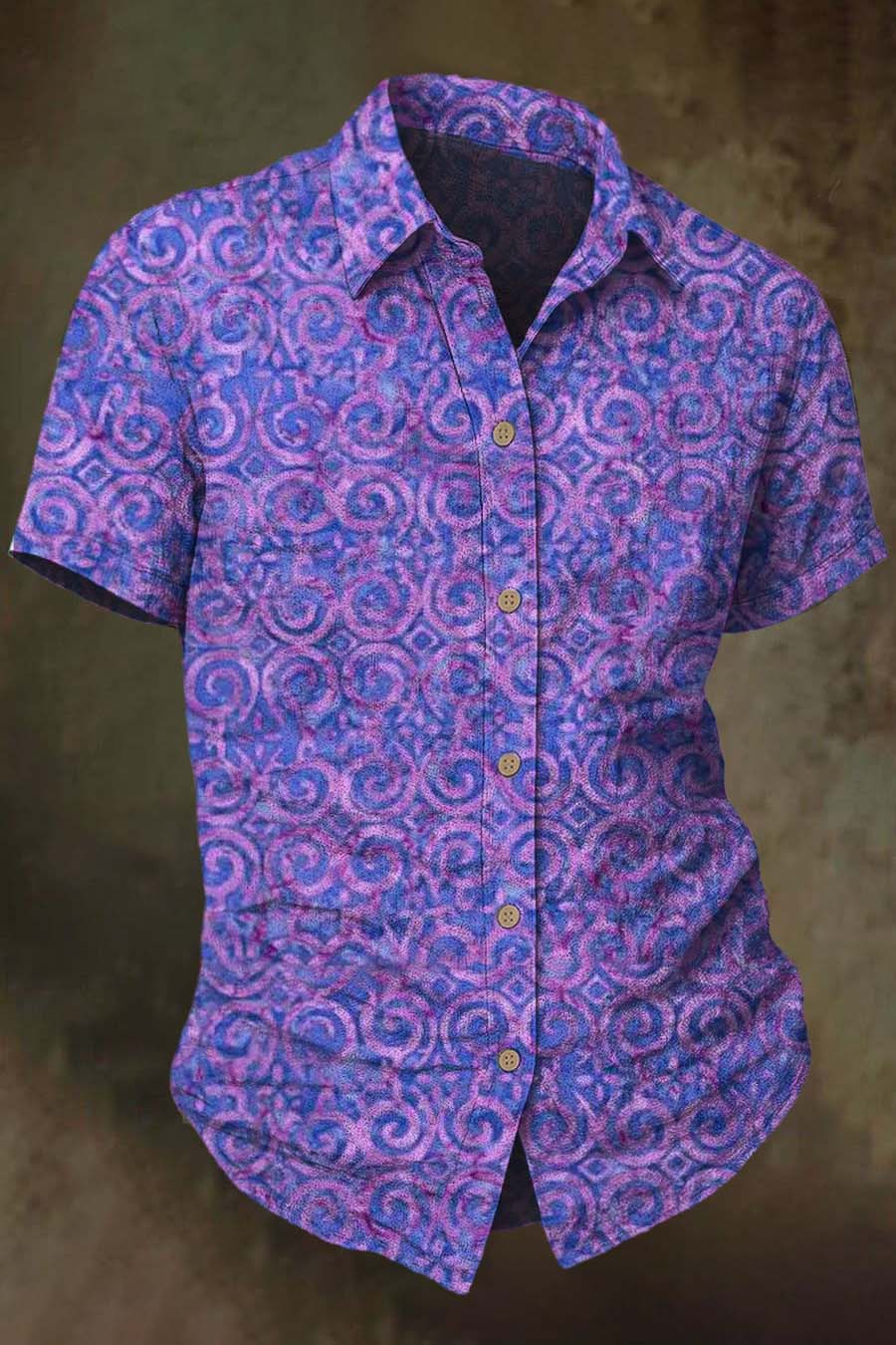 Abstract Circle Art Print Casual 100% Cotton Shirt