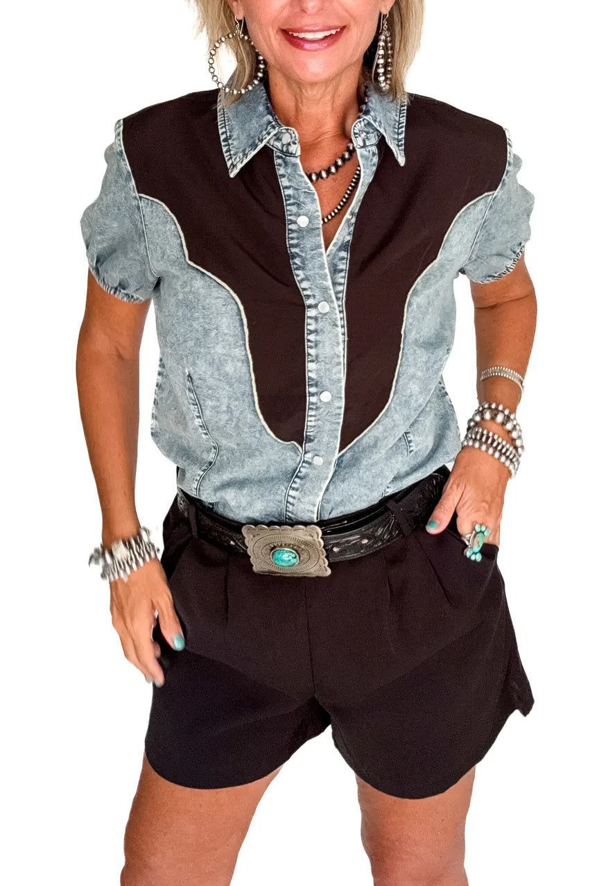 Classic western Denim Top