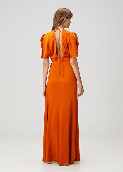 Orange Jacket Maxi Dress