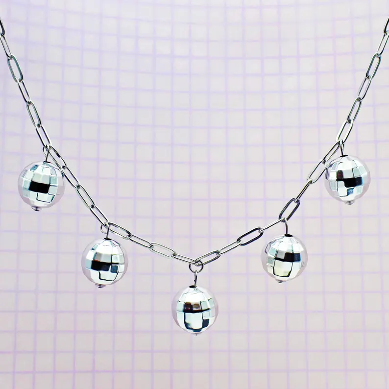Paperclip Chain Disco Necklace