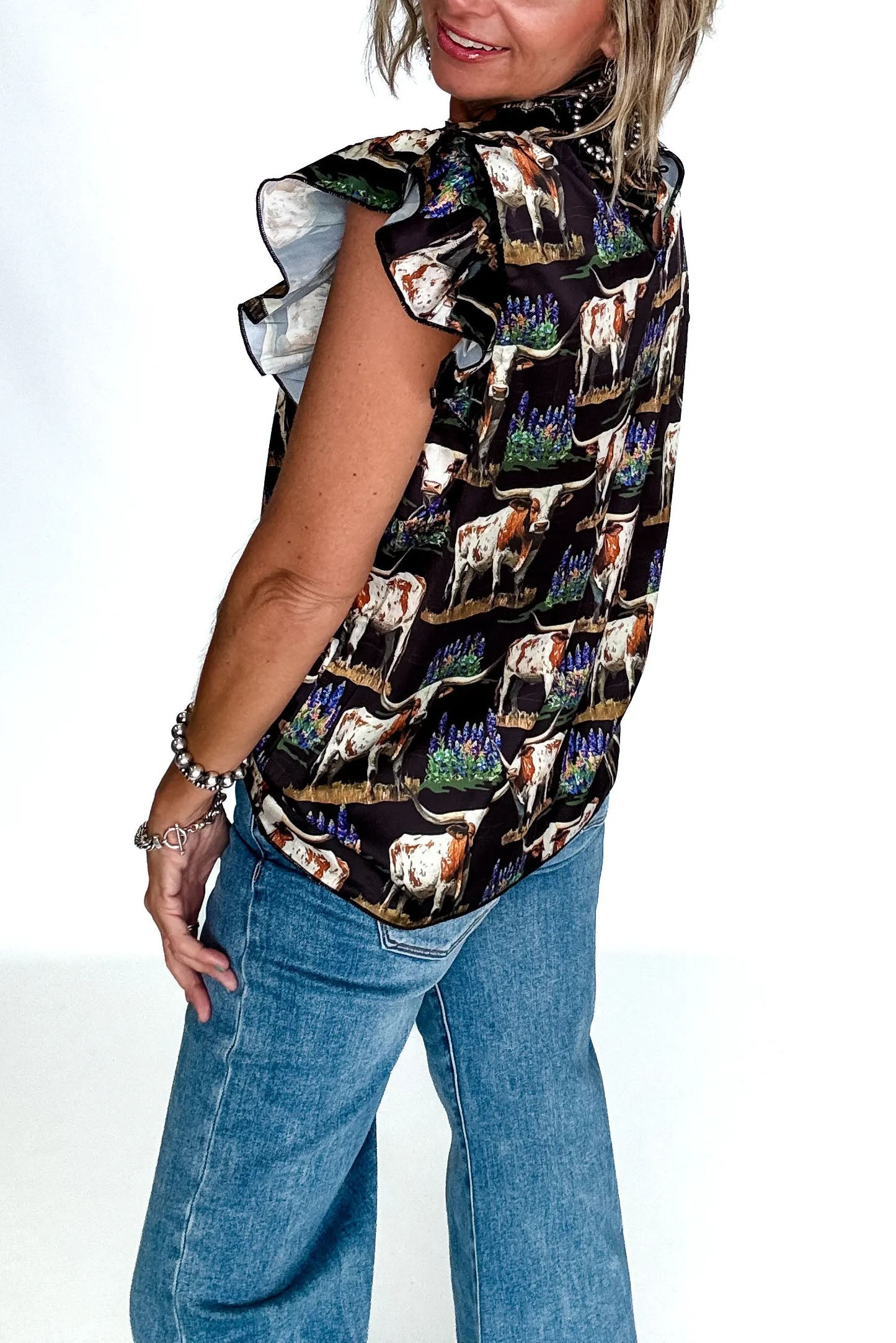 Somewhere in Texas Ruffle Sleeve Top