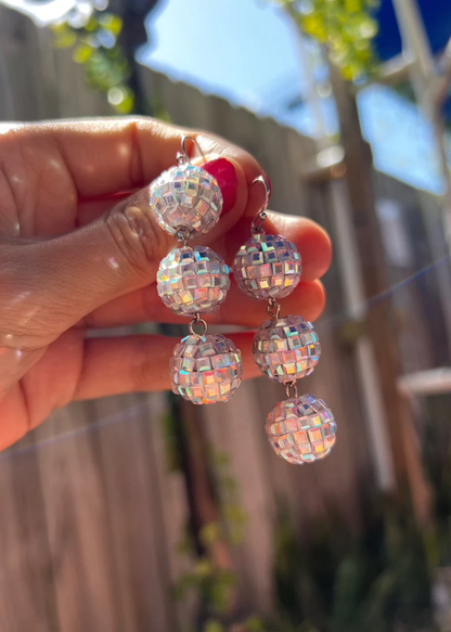 Disco Ball Dangle Earrings: Bachelorette Party Gift