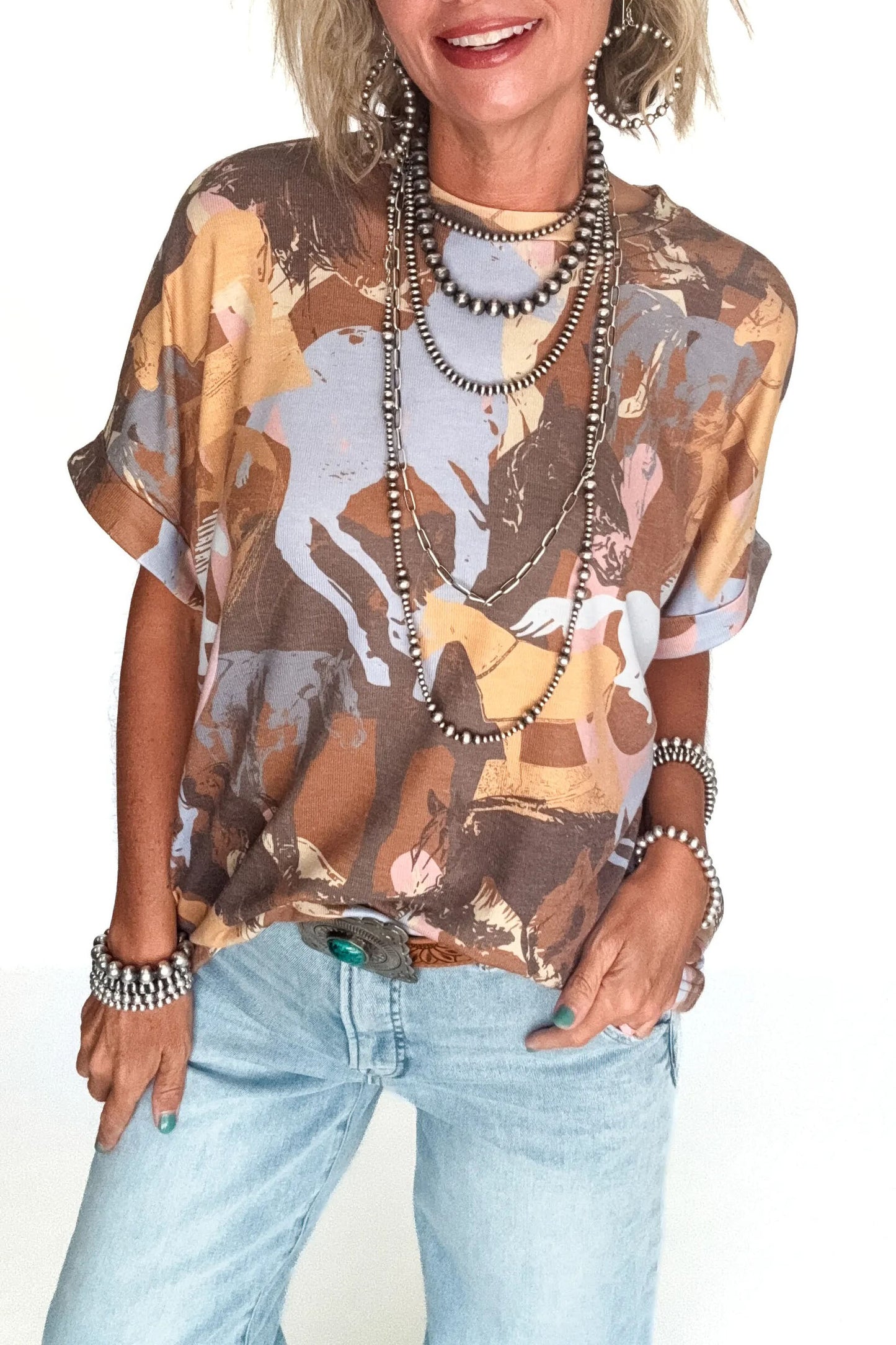 Pony Pals western Print Top