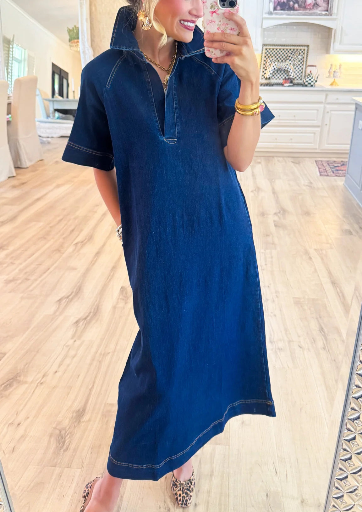 Dark Denim Midi Dress