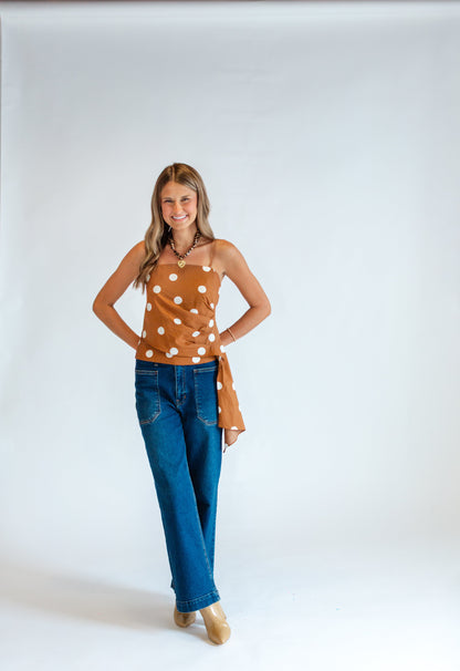 Rust Polka Dot Tank Top