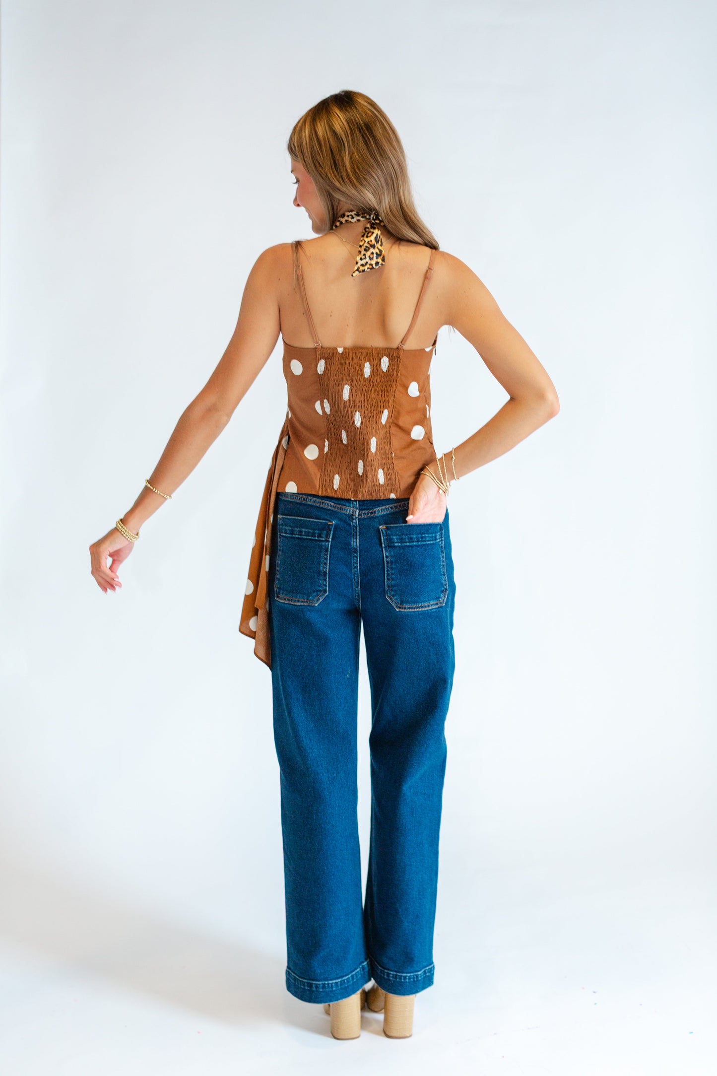 Rust Polka Dot Tank Top