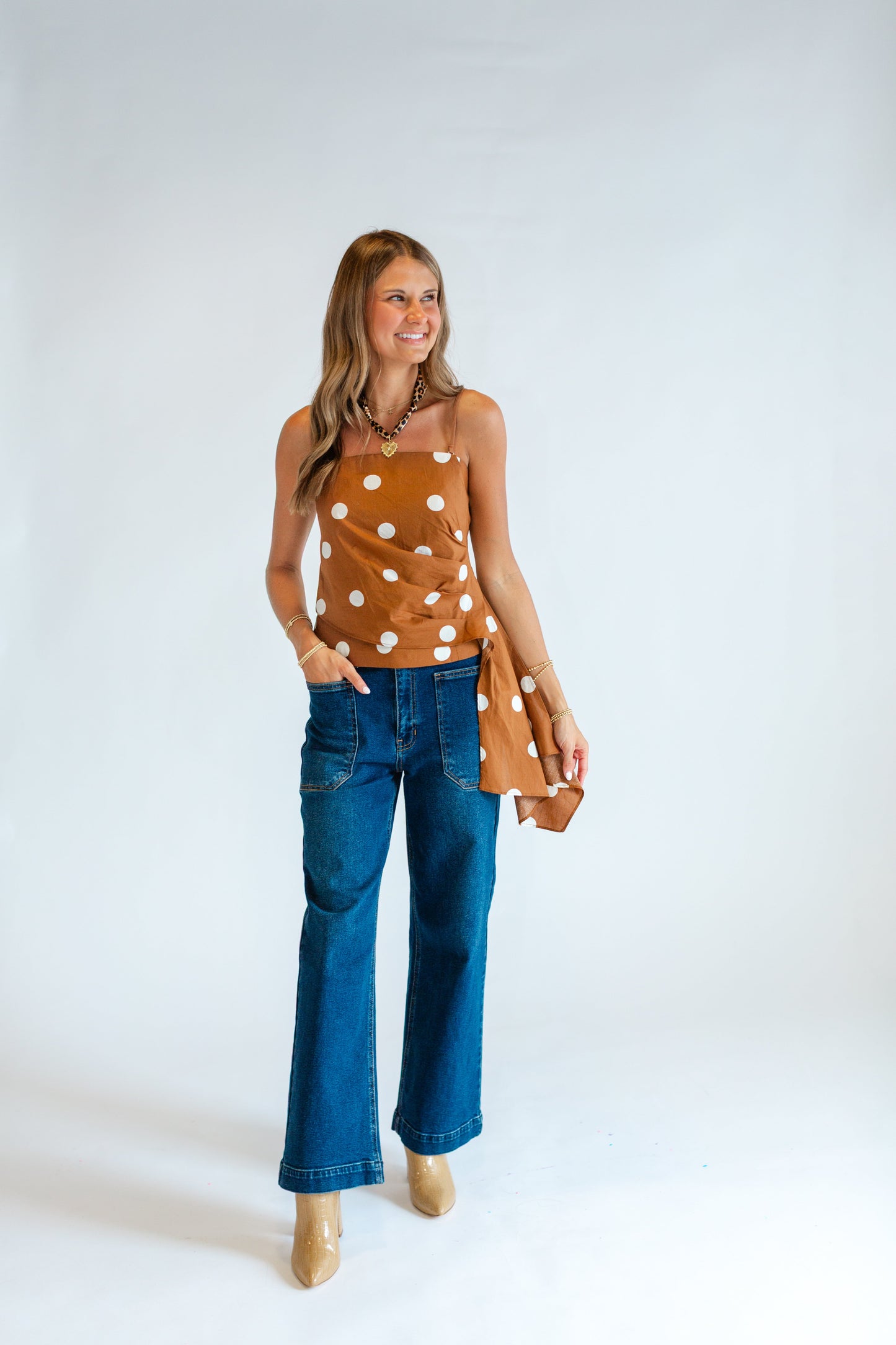 Rust Polka Dot Tank Top