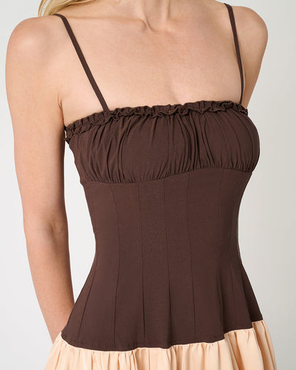 Ruffle Corset Maxi Dress