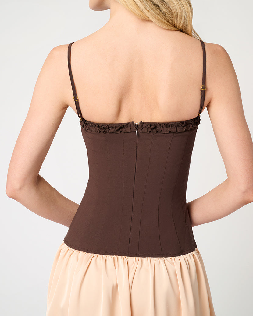 Ruffle Corset Maxi Dress