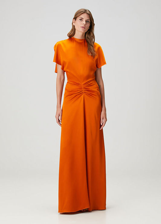 Orange Jacket Maxi Dress