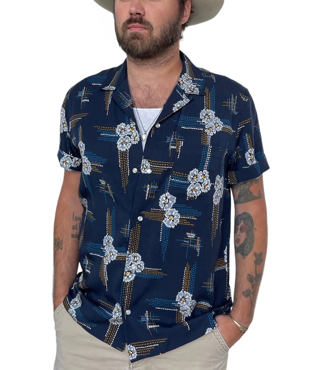 Del Mar Men's Shirt Navy Multi